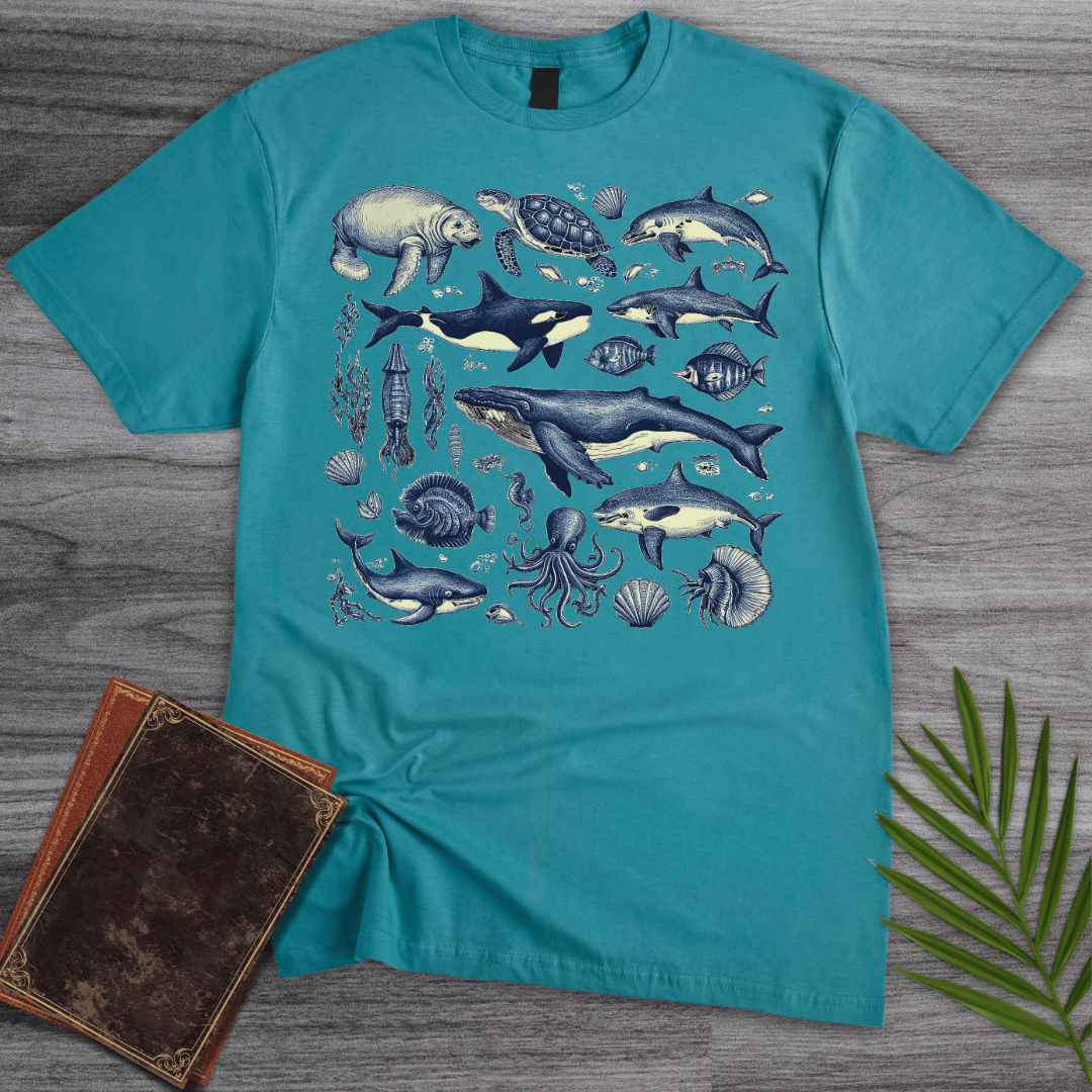 T-Shirt Tropical Blue / S Vintage Marine Life T-Shirt