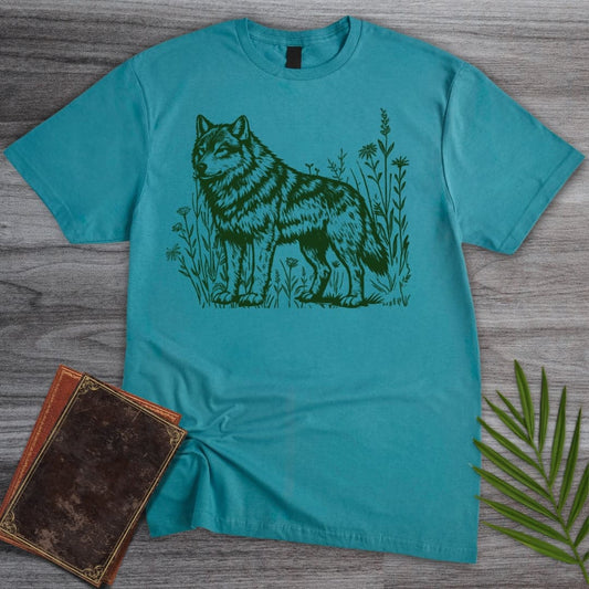 T-Shirt Tropical Blue / S Woodland Grey Wolf T-Shirt