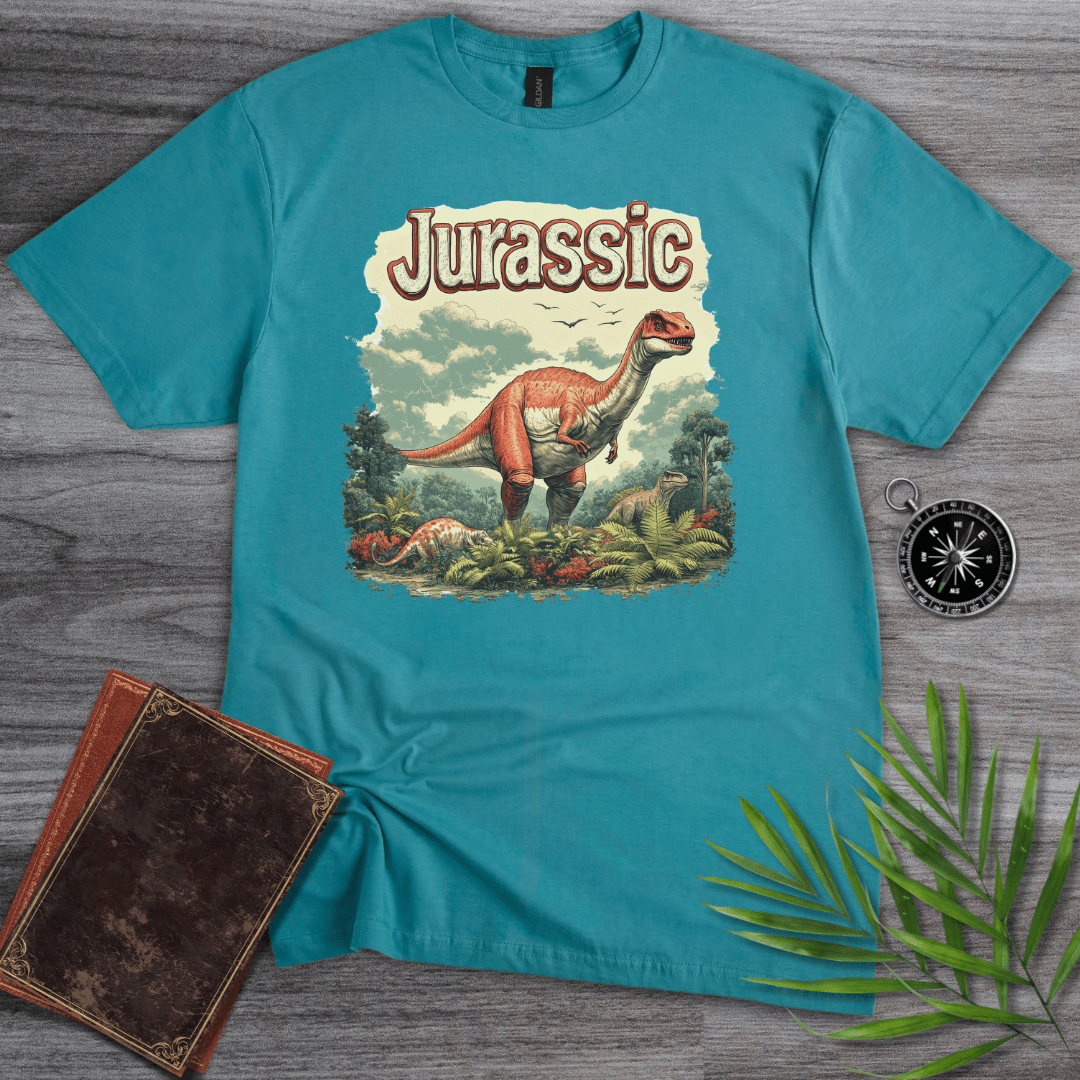 T-Shirt Vintage Blue / S Jurassic Dinosaur Typography Graphic T-Shirt