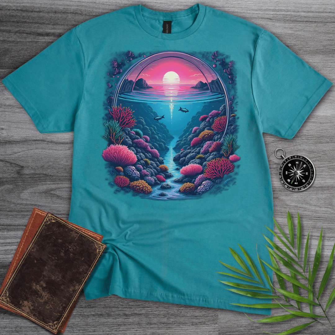 T-Shirt Vintage Blue / S Retro Coral Ocean Environment T-Shirt