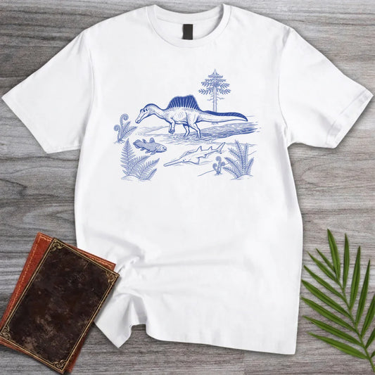 T-Shirt White / M Blue Porcelain Spinosaurus T-Shirt