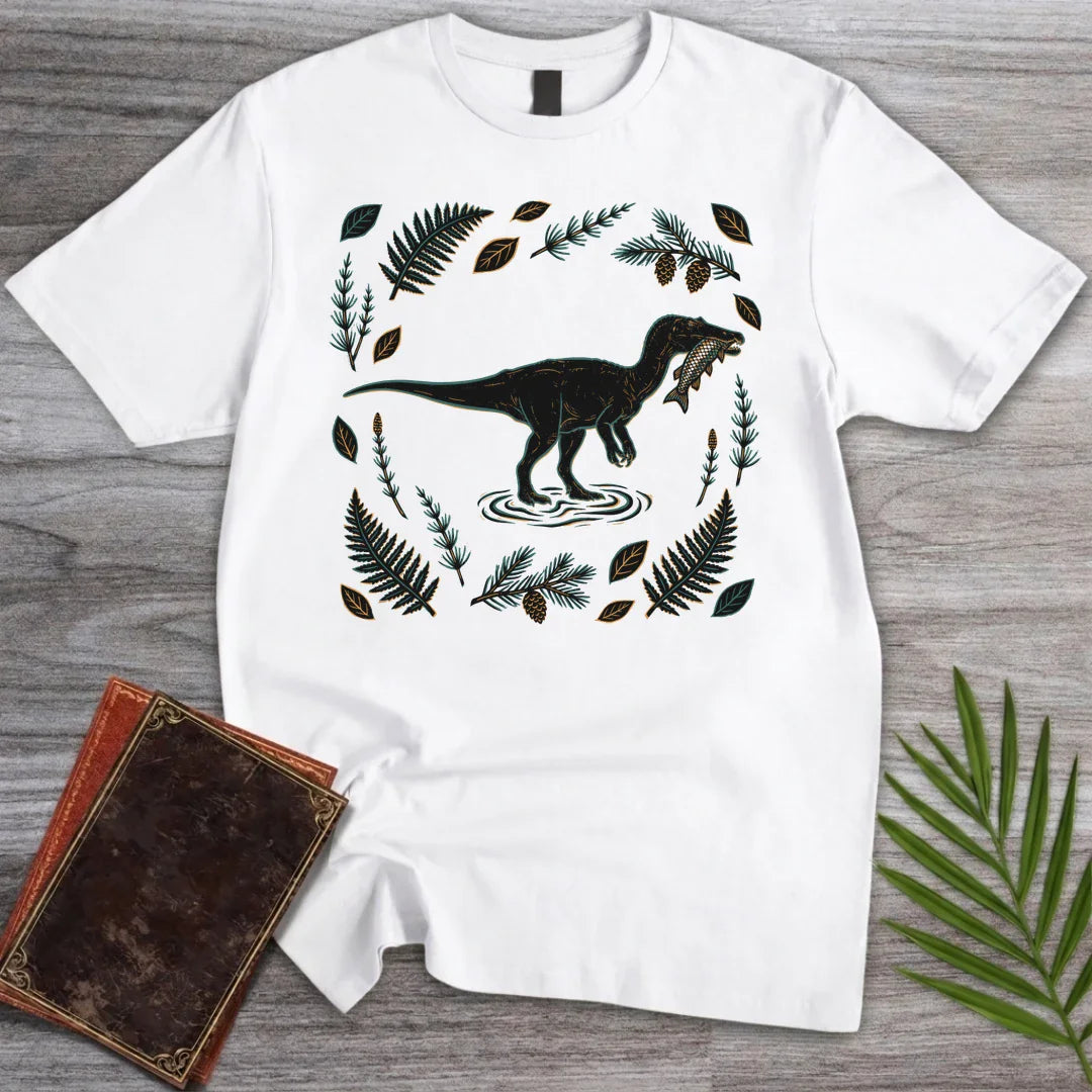 T-Shirt White / M Gone Fishing Baryonyx T-Shirt