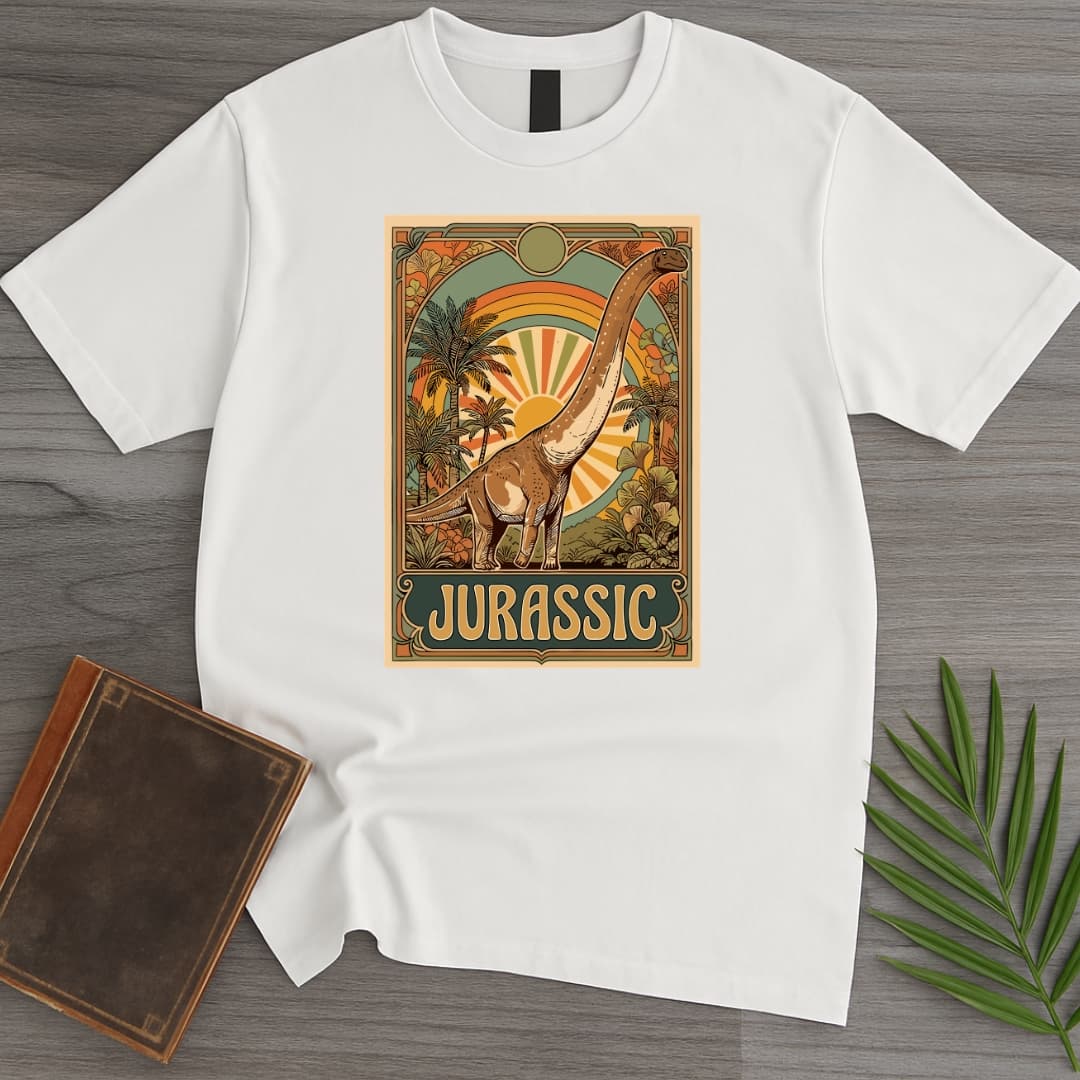 T-Shirt White / S 70s Vintage Jurassic Sauroposeidon T-Shirt