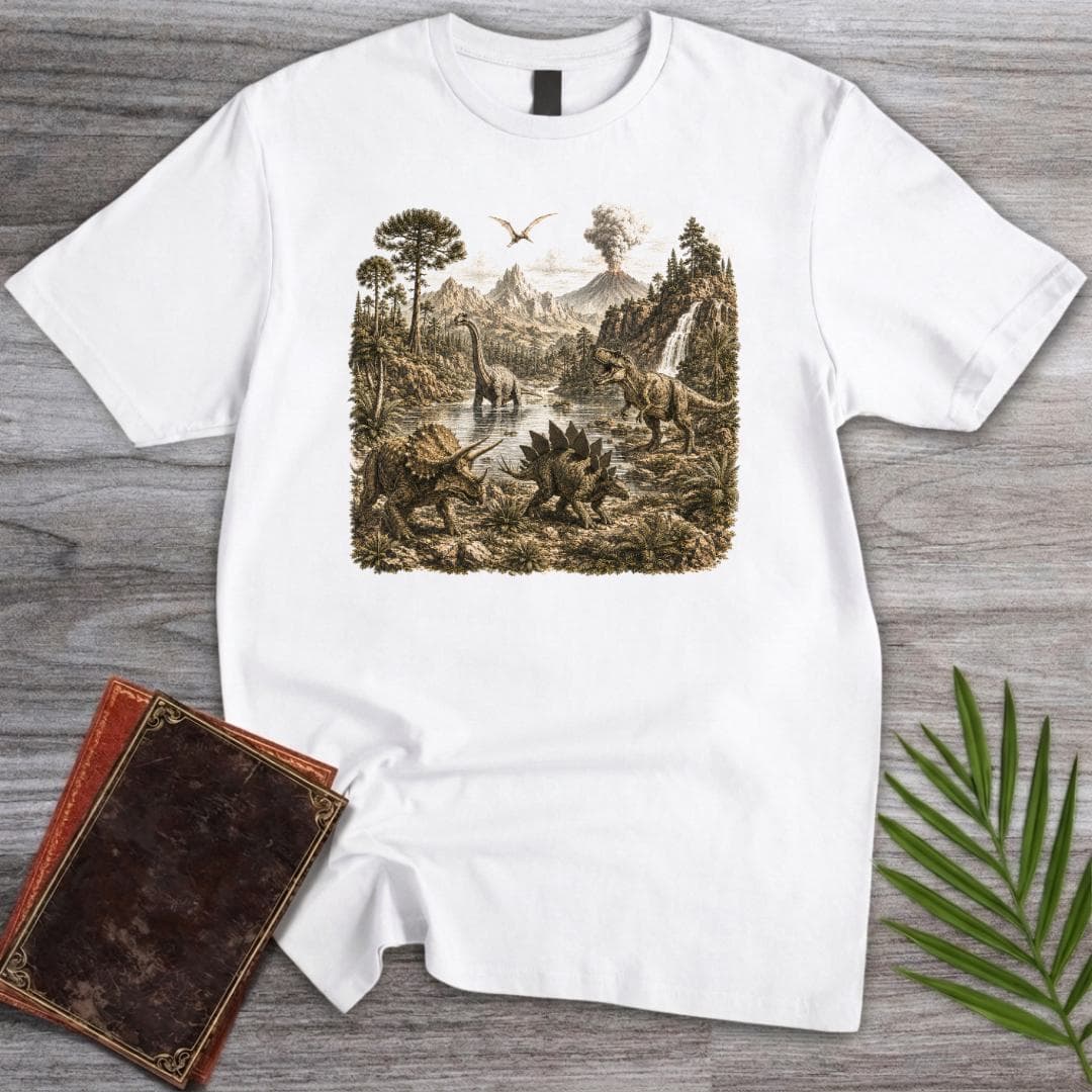 T-Shirt White / S 80's Dinosaur Textbook T-Shirt