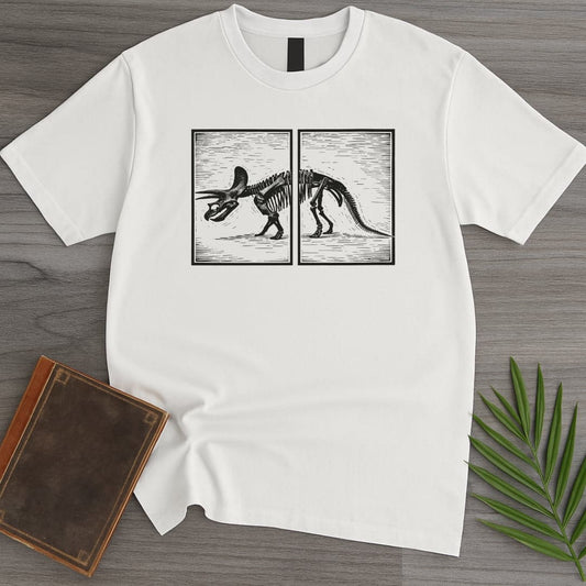 T-Shirt White / S Across Triceratops Panels T-Shirt