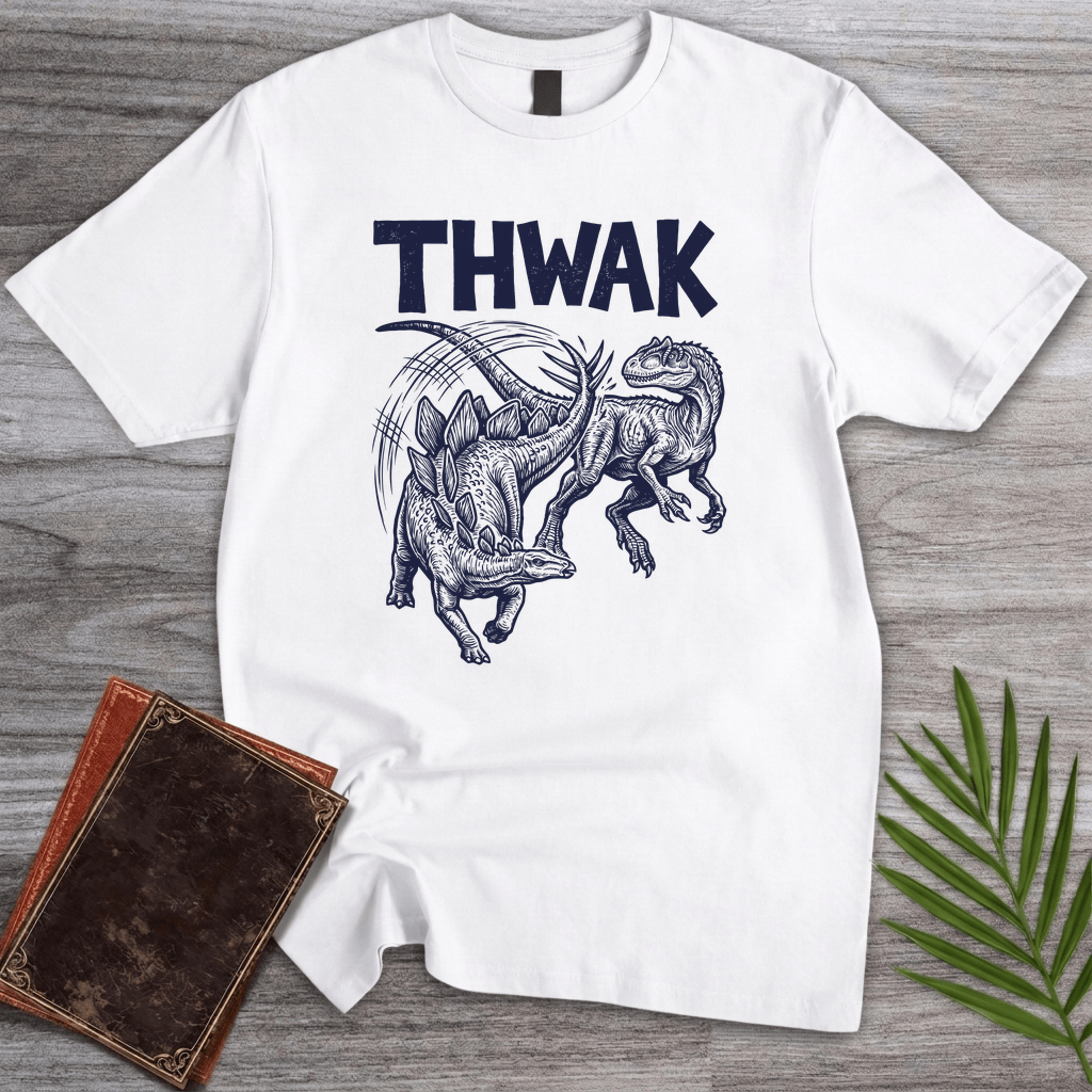 T-Shirt White / S Allosaurus vs Stegosaurus THWAK T-Shirt