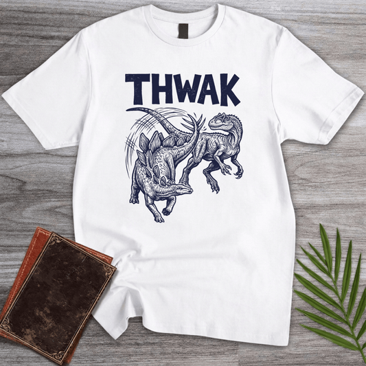 T-Shirt White / S Allosaurus vs Stegosaurus THWAK T-Shirt
