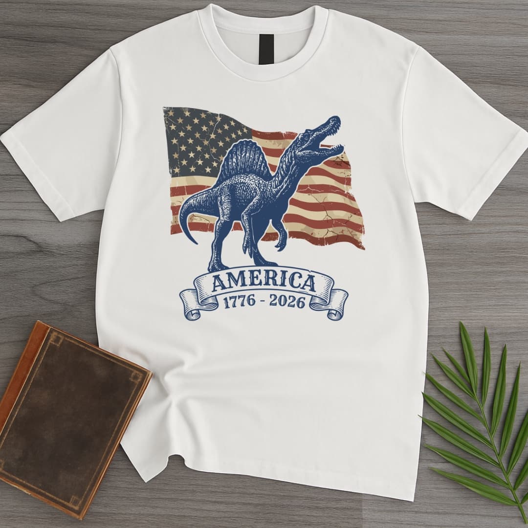 T-Shirt White / S American Flag Spinosaurus Americas 250th T-Shirt