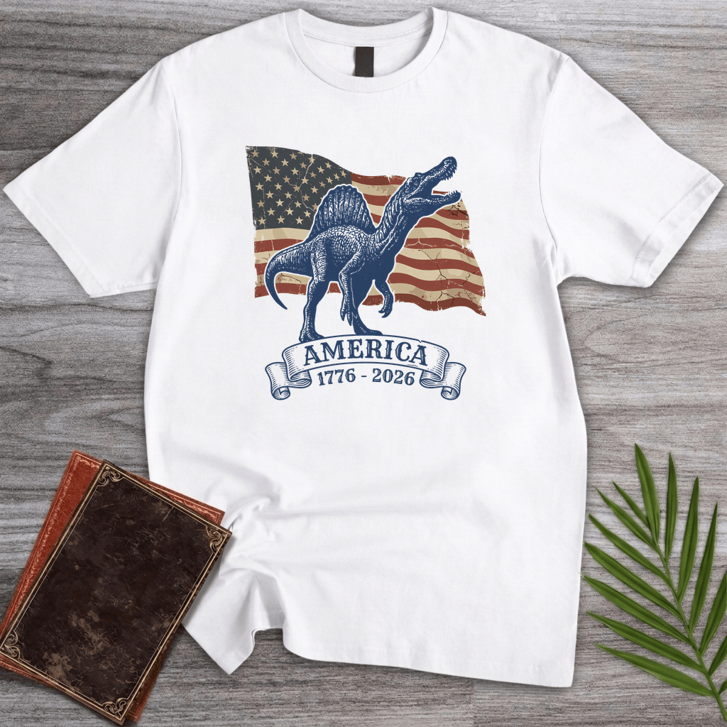 T-Shirt White / S American Flag Spinosaurus Americas 250th T-Shirt