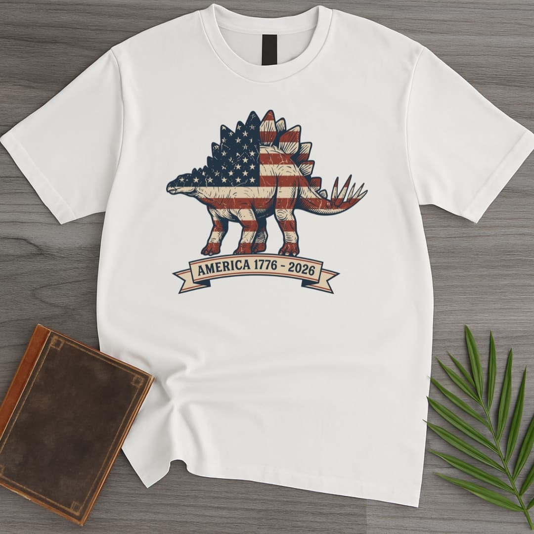 T-Shirt White / S Americas 250th Heritage Plate Stegosaurus T-Shirt
