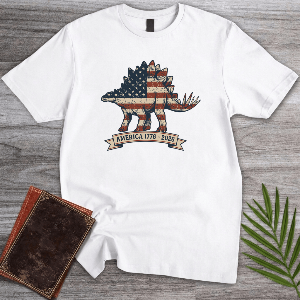 T-Shirt White / S Americas 250th Heritage Plate Stegosaurus T-Shirt