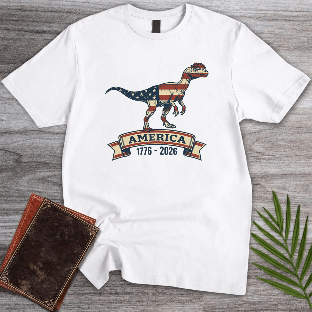 T-Shirt White / S Americas 250th Star-Spangled Dilophosaurus T-Shirt