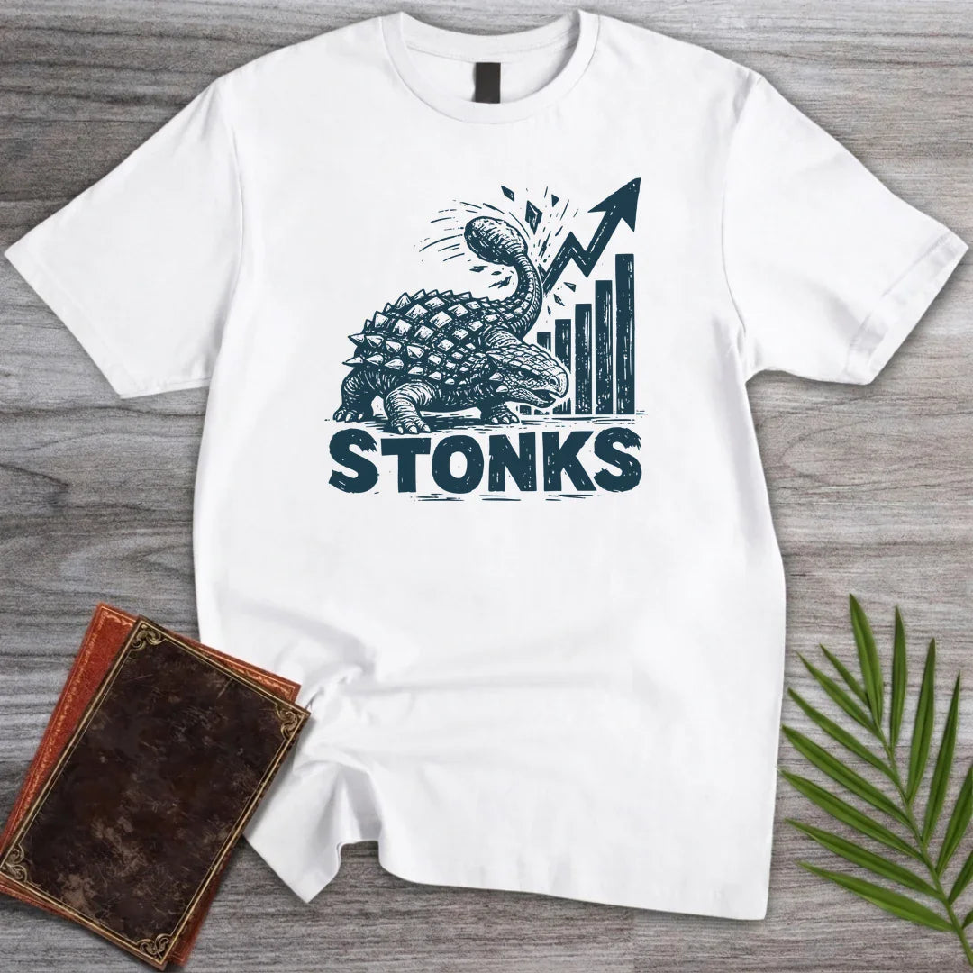 T-Shirt White / S Ankylosaurus Stonks T-Shirt