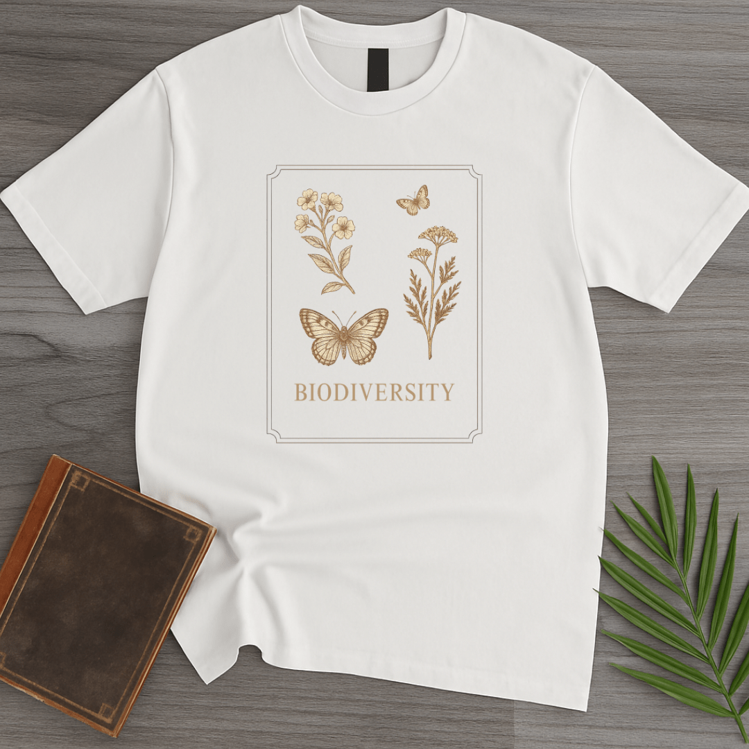 T-Shirt White / S Biodiversity Floral Butterflies T-Shirt