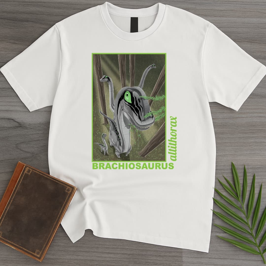 T-Shirt White / S Brachiosaurus - Ancient Forest Shadow T-Shirt
