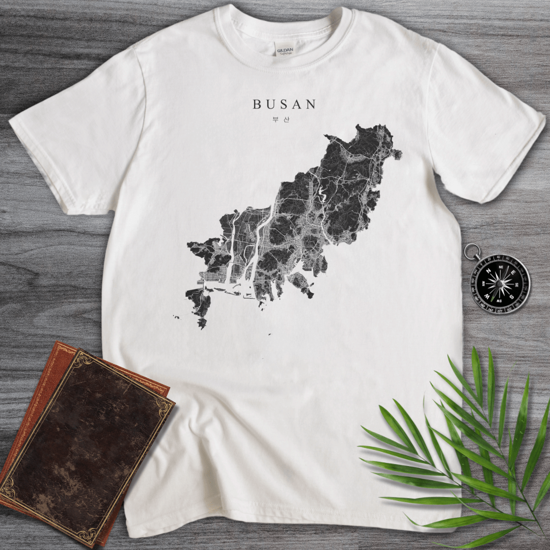 T-Shirt White / S Busan South Korea Map T-Shirt