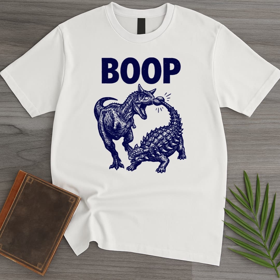 T-Shirt White / S Carnotaurus vs Ankylosaurus CLONK T-Shirt
