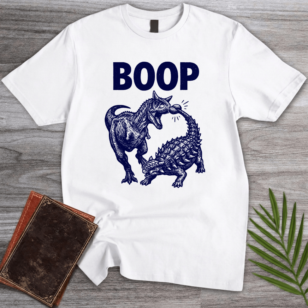 T-Shirt White / S Carnotaurus vs Ankylosaurus CLONK T-Shirt