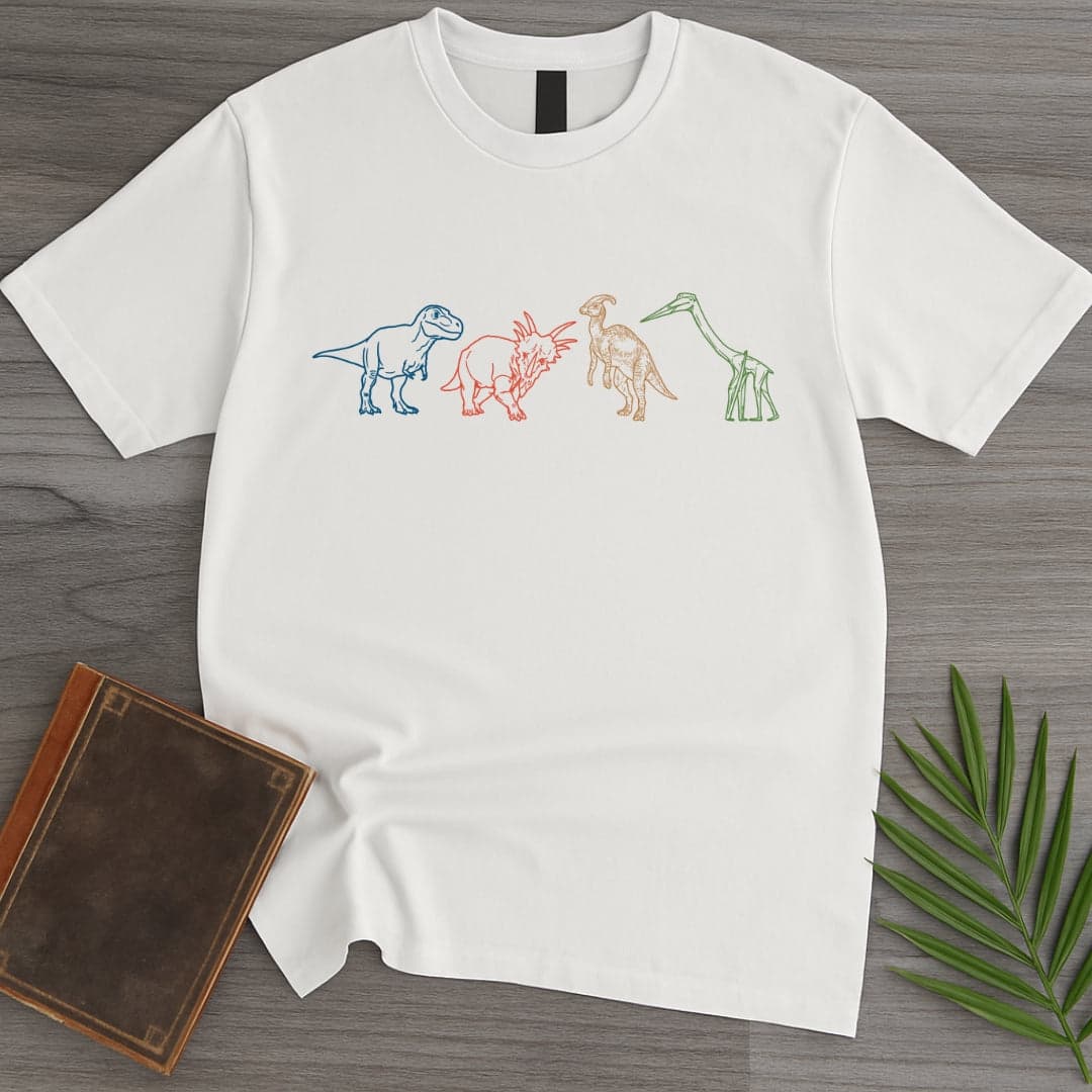 T-Shirt White / S Colorful Dino March T-Shirt