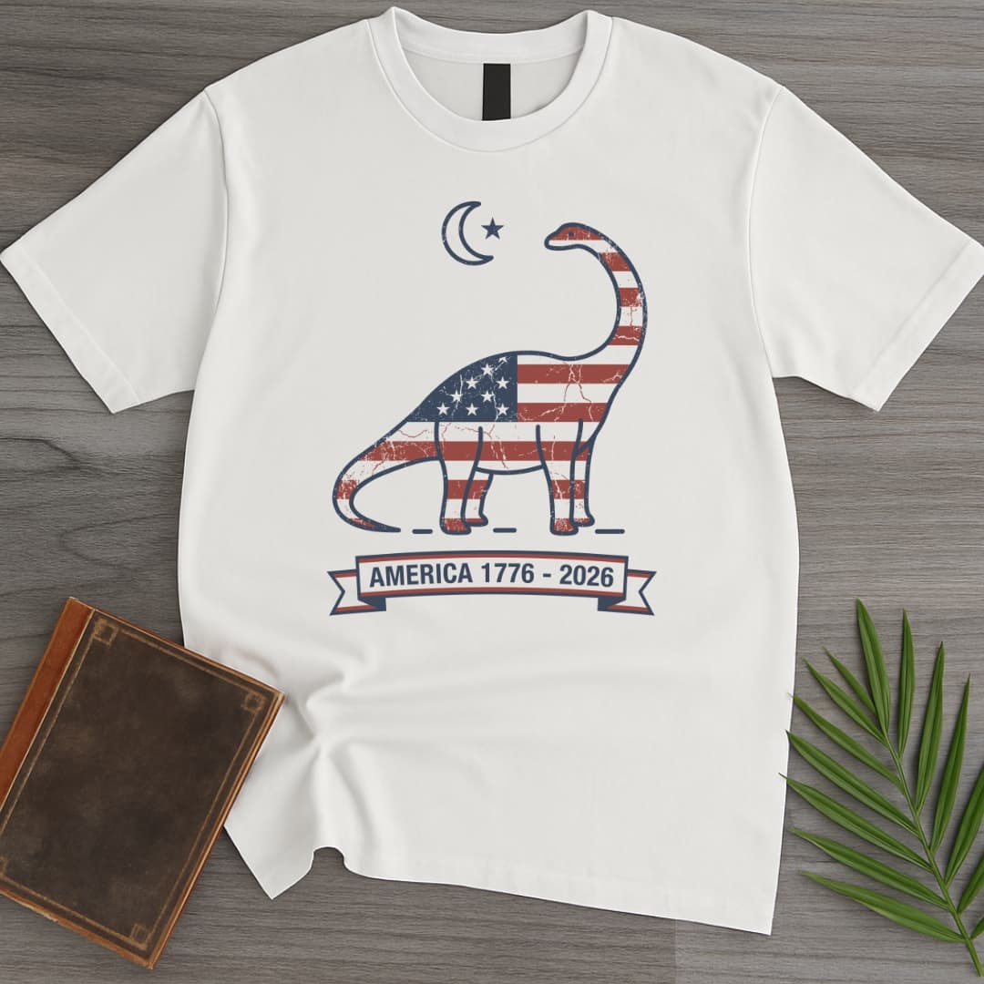 T-Shirt White / S Crescent Moon Brachiosaurus Americas 250th T-Shirt