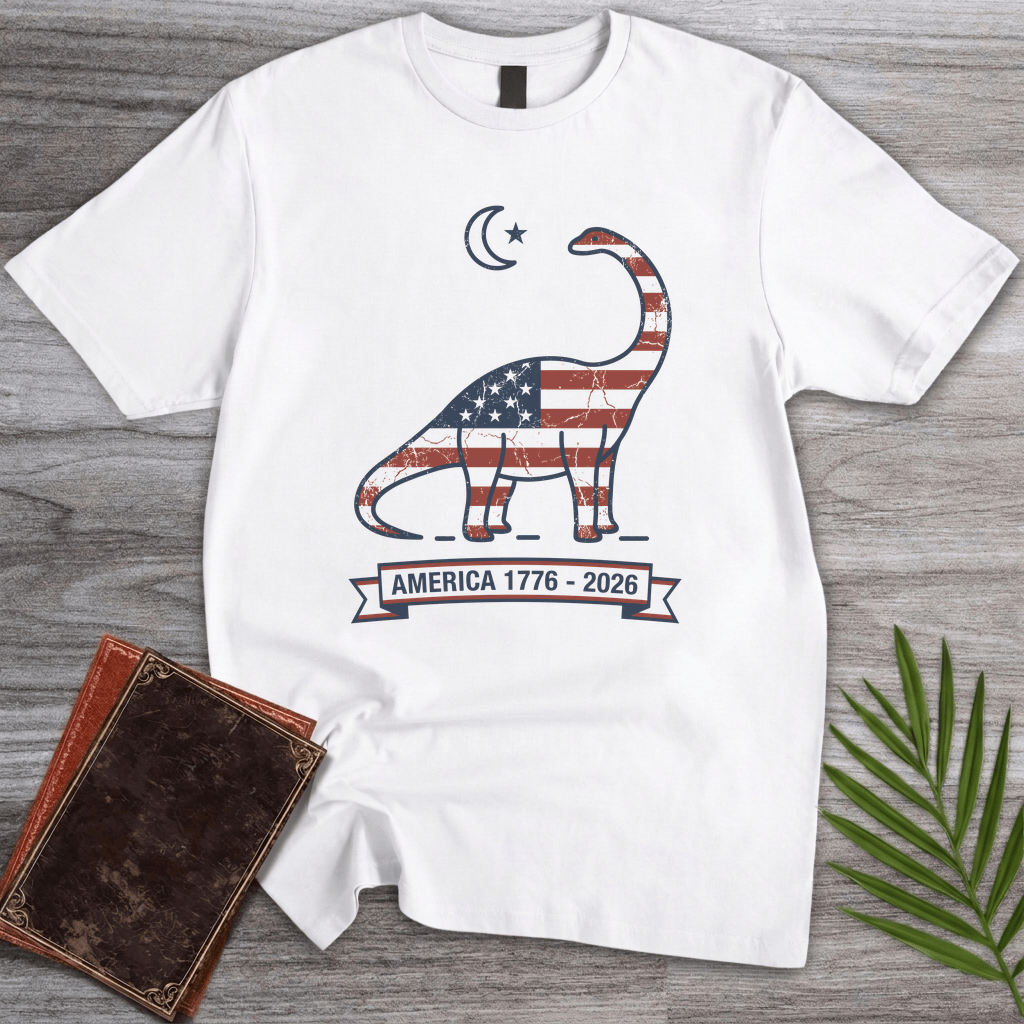 T-Shirt White / S Crescent Moon Brachiosaurus Americas 250th T-Shirt