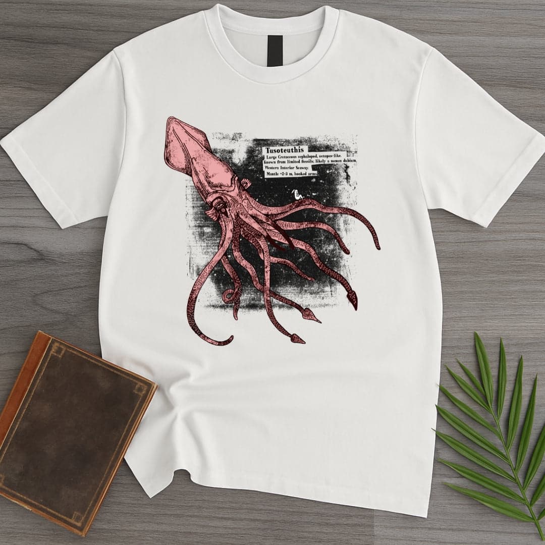 T-Shirt White / S Cretaceous Kraken Tusoteuthis T-Shirt (dunyaatay)