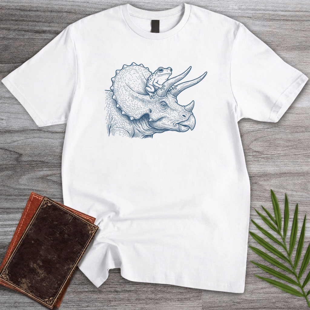 T-Shirt White / S Crowned Frog Triceratops T-Shirt