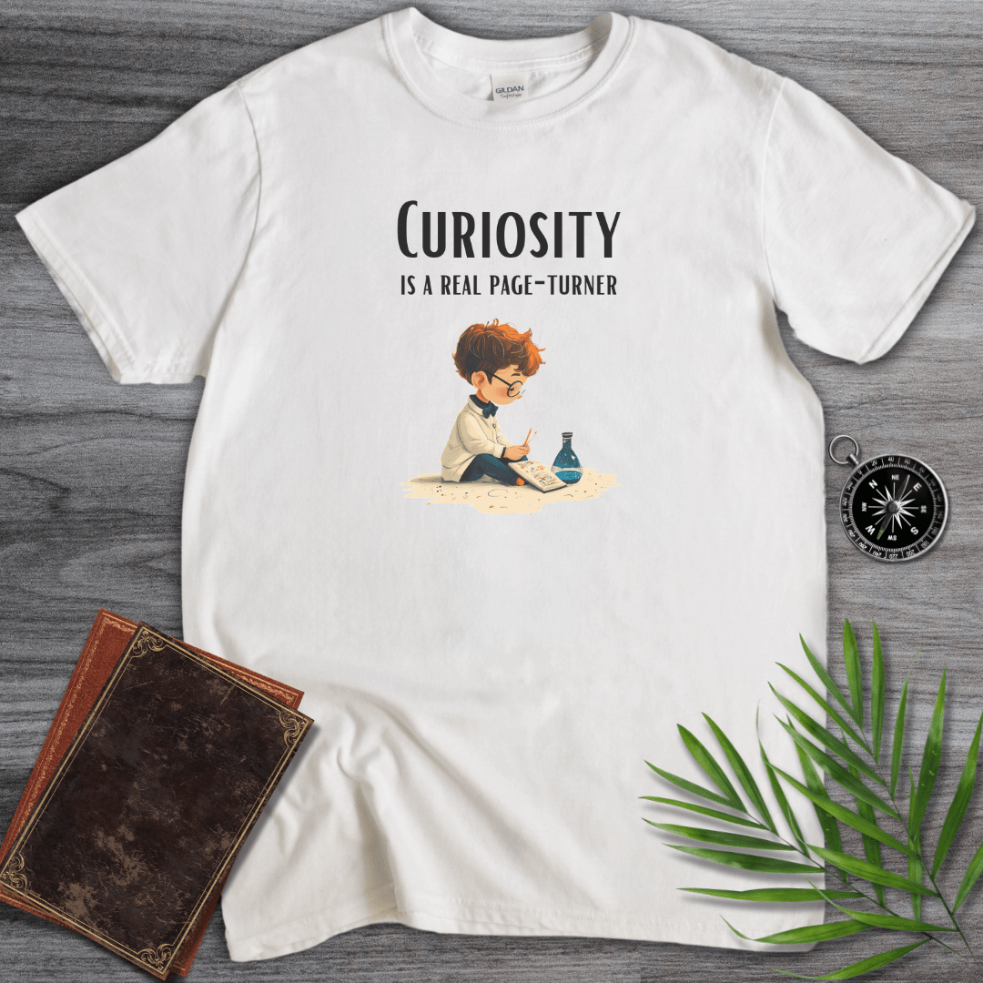 T-Shirt White / S Curiosity is a Real Page Turner