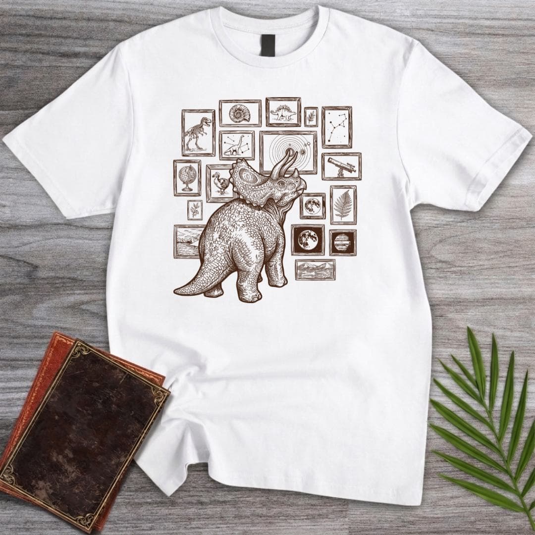 T-Shirt White / S Curious Triceratops Museum T-Shirt