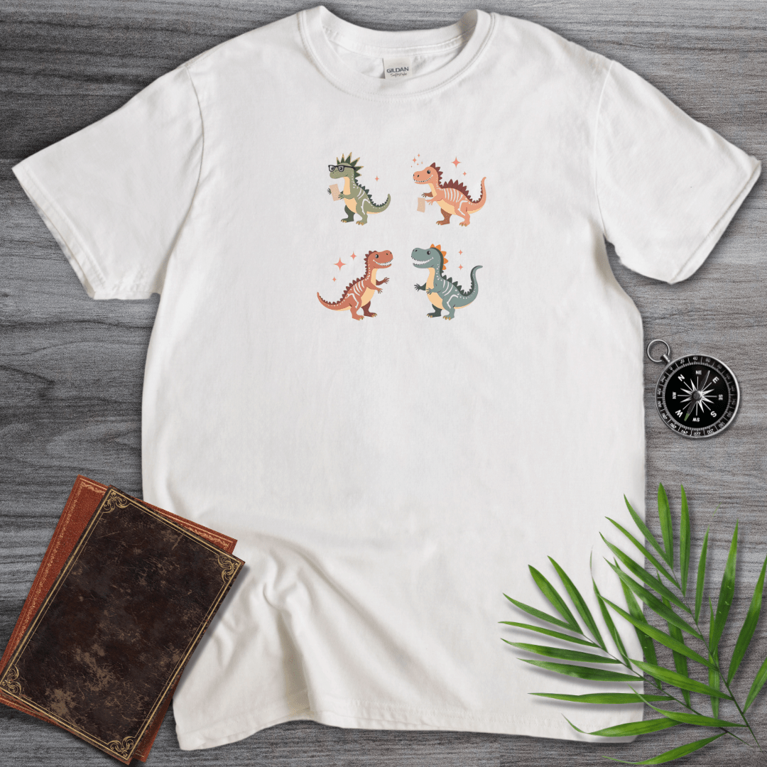 T-Shirt White / S Cute Dinosaur Scholars, Thinkers and Dreamers T-Shirt