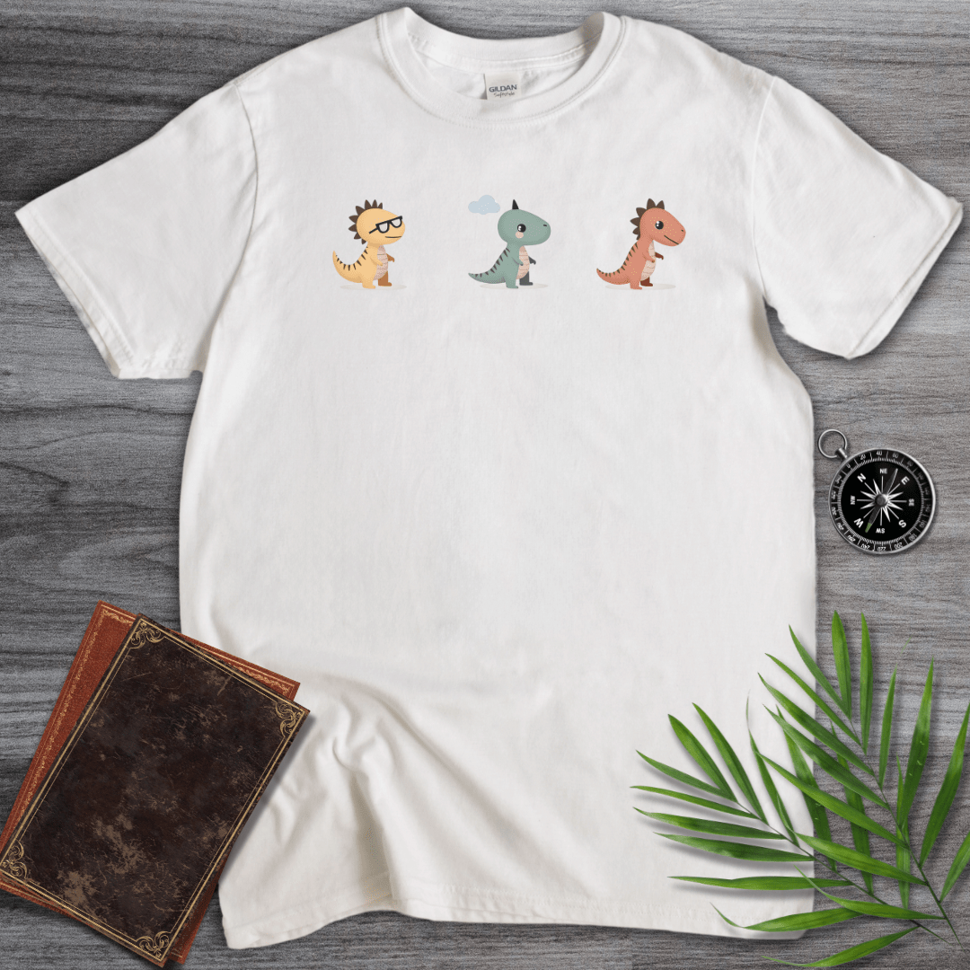 T-Shirt White / S Cute Mini Dinosaurs T-Shirt