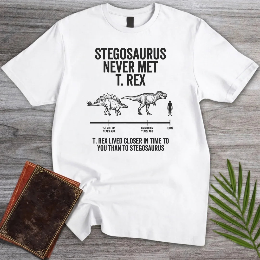 T-Shirt White / S Deep Time Stegosaurus T-Shirt