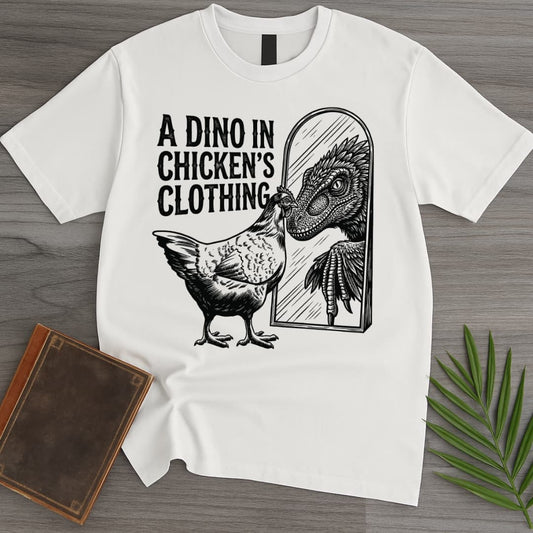 T-Shirt White / S Deinonychus in Chickens Clothing T-Shirt