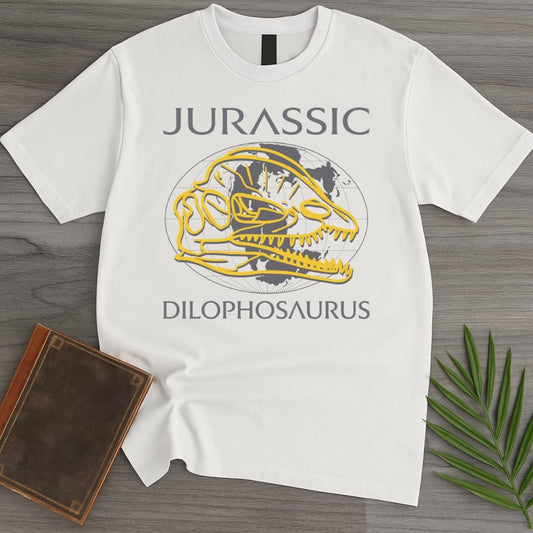 T-Shirt White / S Dilophosaurus Jurassic Map T-Shirt