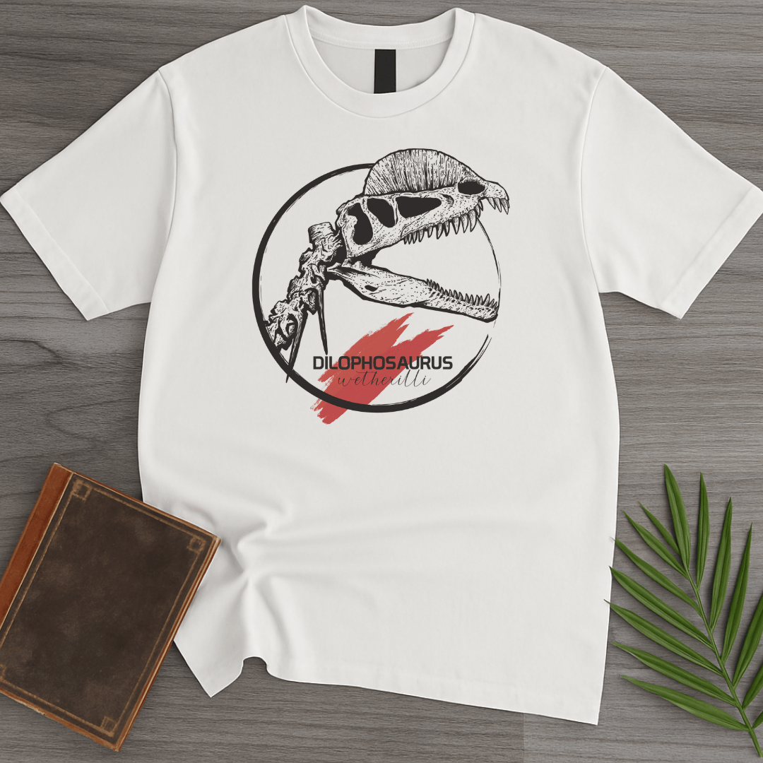 T-Shirt White / S Dilophosaurus Wetherilli Crest Display T-Shirt (farkas.art)