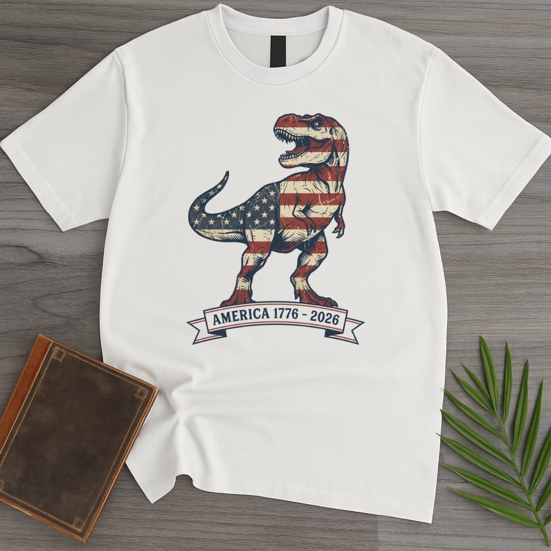 T-Shirt White / S Distressed T-Rex Americas 250th T-Shirt