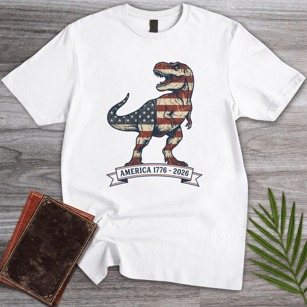 T-Shirt White / S Distressed T-Rex Americas 250th T-Shirt