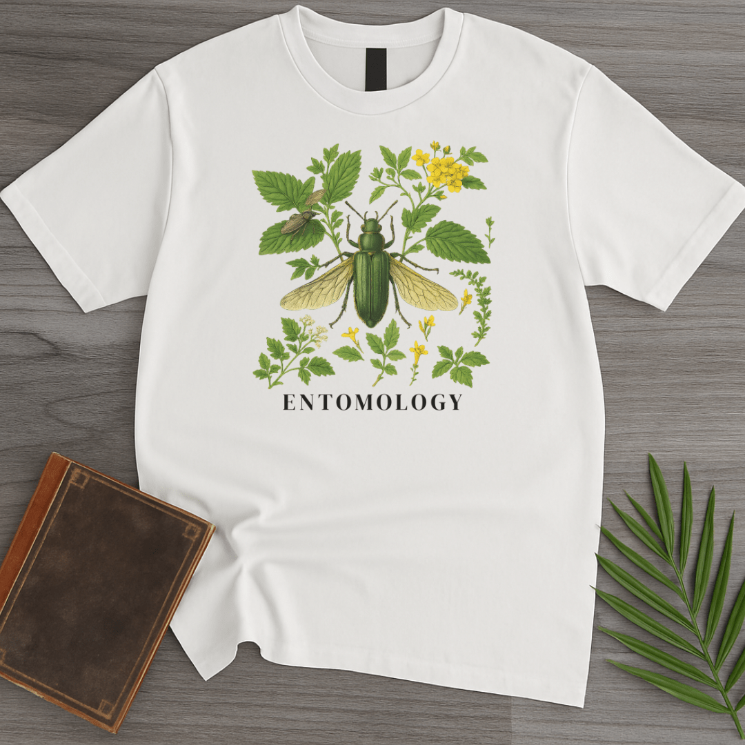 T-Shirt White / S Entomology: Green Beetle T-Shirt