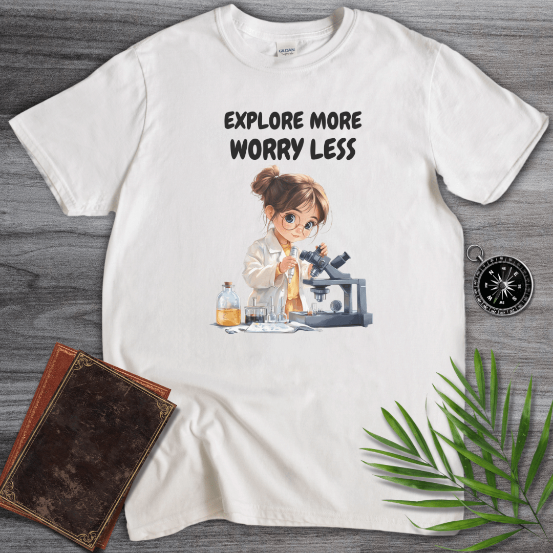 T-Shirt White / S Explore More, Worry Less Science T-Shirt