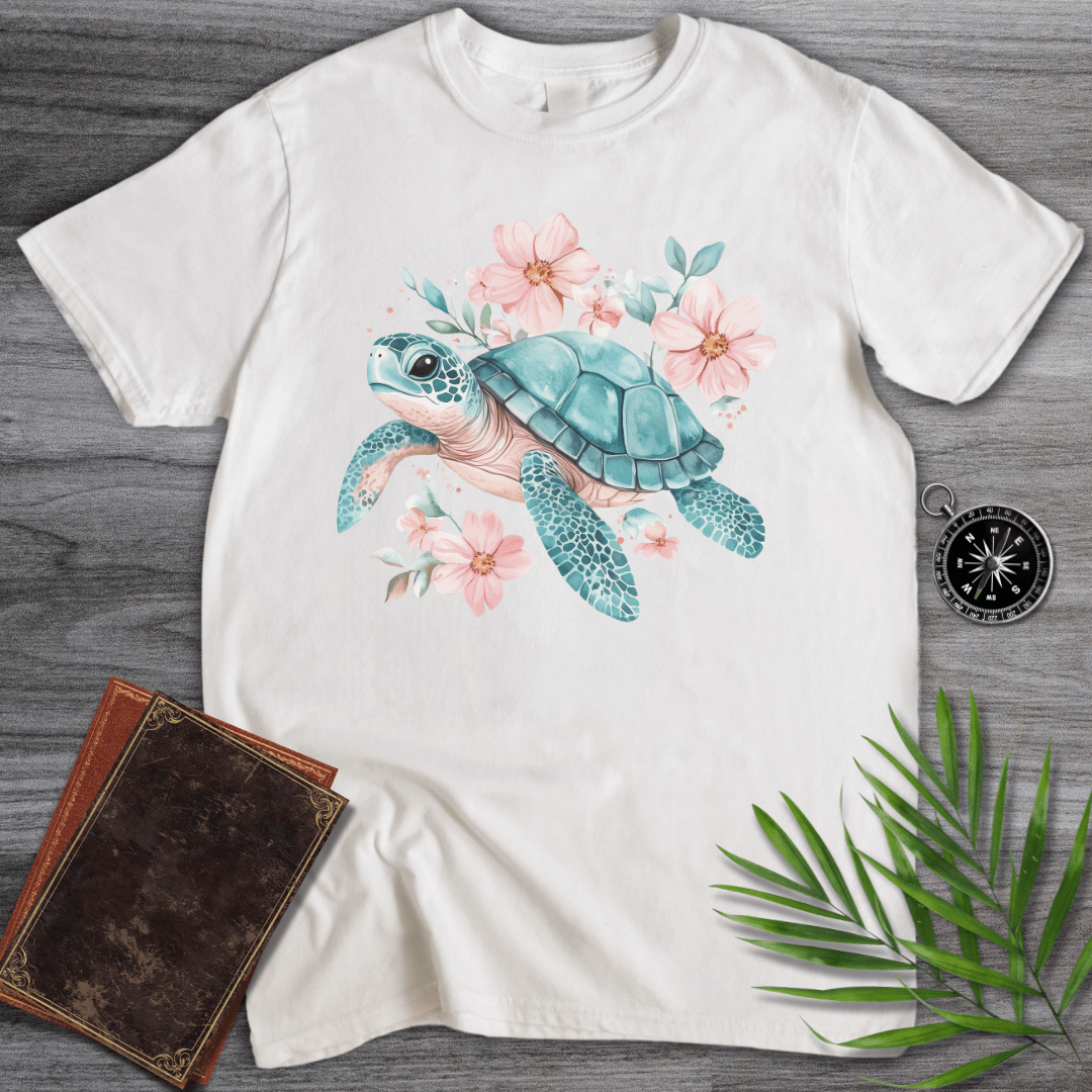 T-Shirt White / S Floral Reef Sea Turtle T-Shirt
