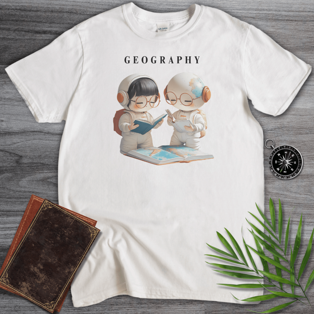 T-Shirt White / S Geography Study, Graphic T-Shirt