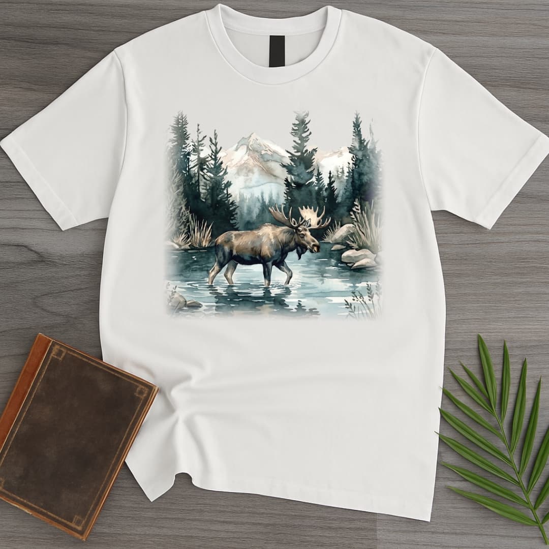 T-Shirt White / S Glacial Lake Moose T-Shirt