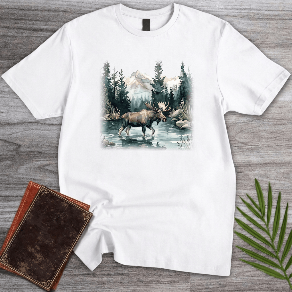 T-Shirt White / S Glacial Lake Moose T-Shirt