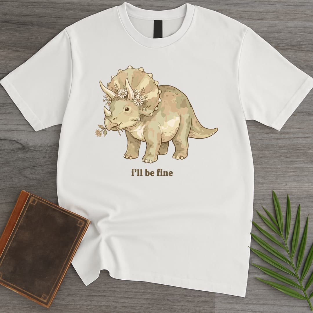 T-Shirt White / S Grazing Triceratops T-Shirt