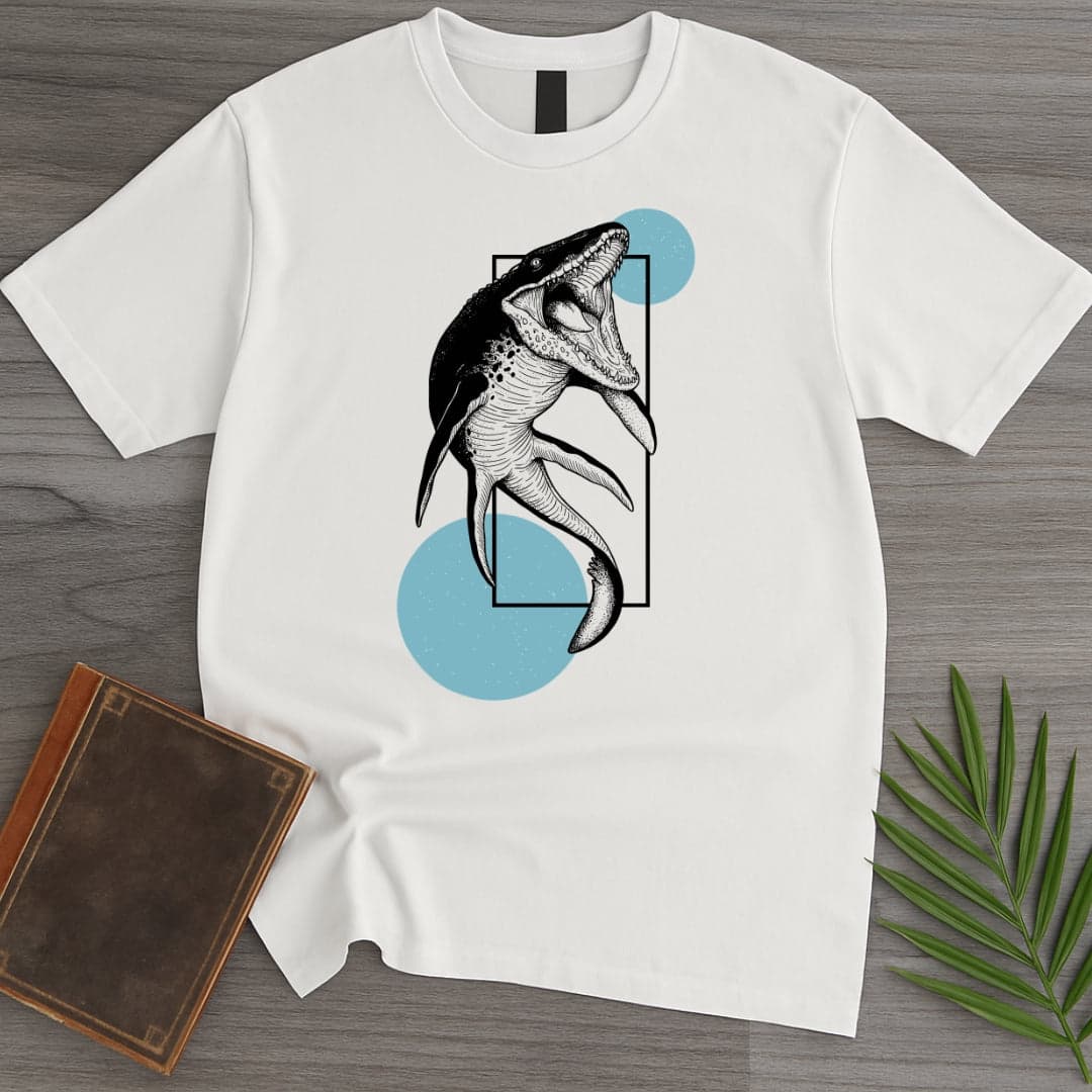 T-Shirt White / S Great Deep Mosasaurus Ocean T-Shirt