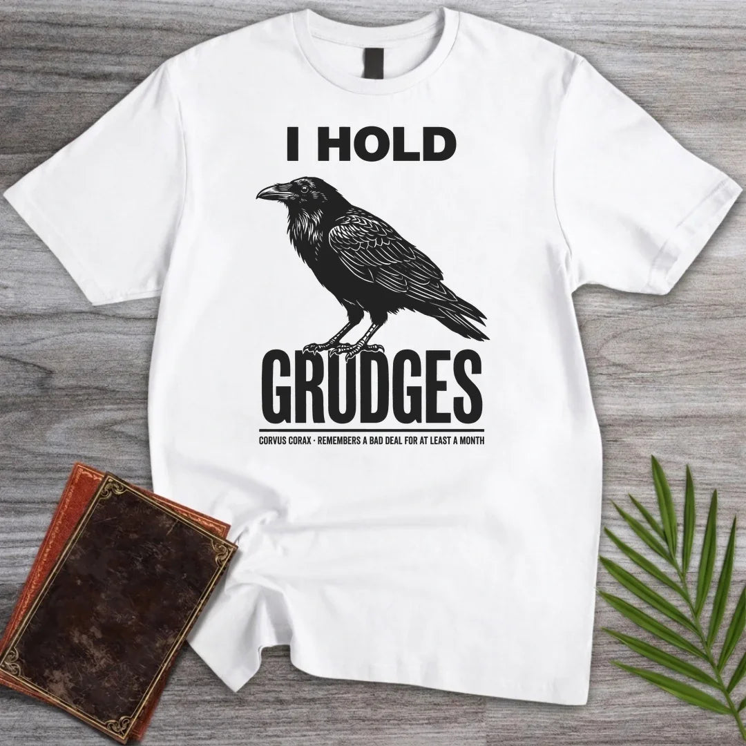 T-Shirt White / S Grudge Holder Raven T-Shirt