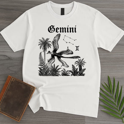 T-Shirt White / S Horoscope: Gemini Microraptor T-Shirt