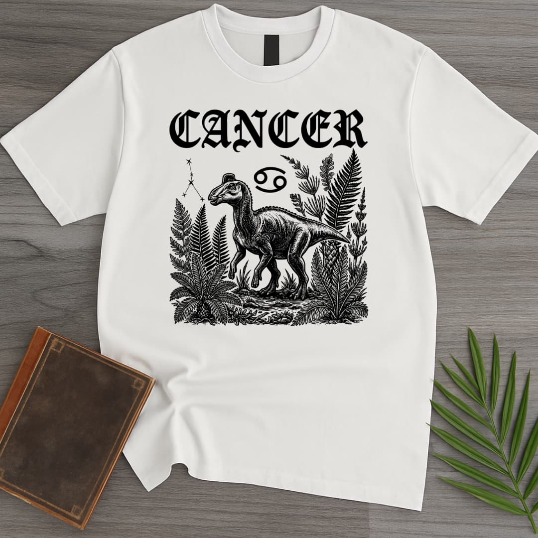 T-Shirt White / S Horoscope: Maiasaura Cancer T-Shirt