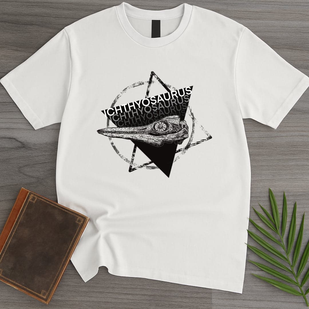 T-Shirt White / S Ichtyosaurus Skull Geometry T-Shirt (farkas.art)