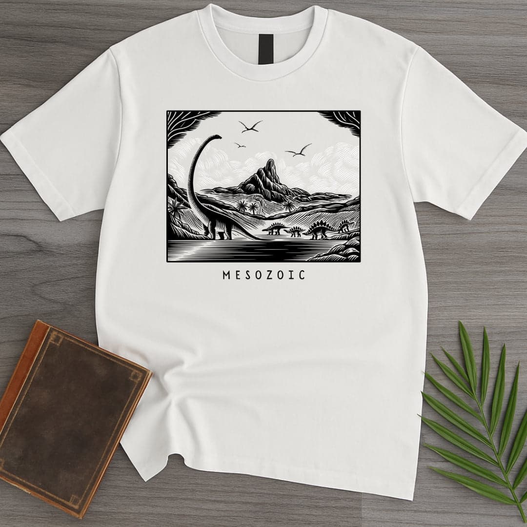 T-Shirt White / S Into the Mesozoic Linocut T-Shirt